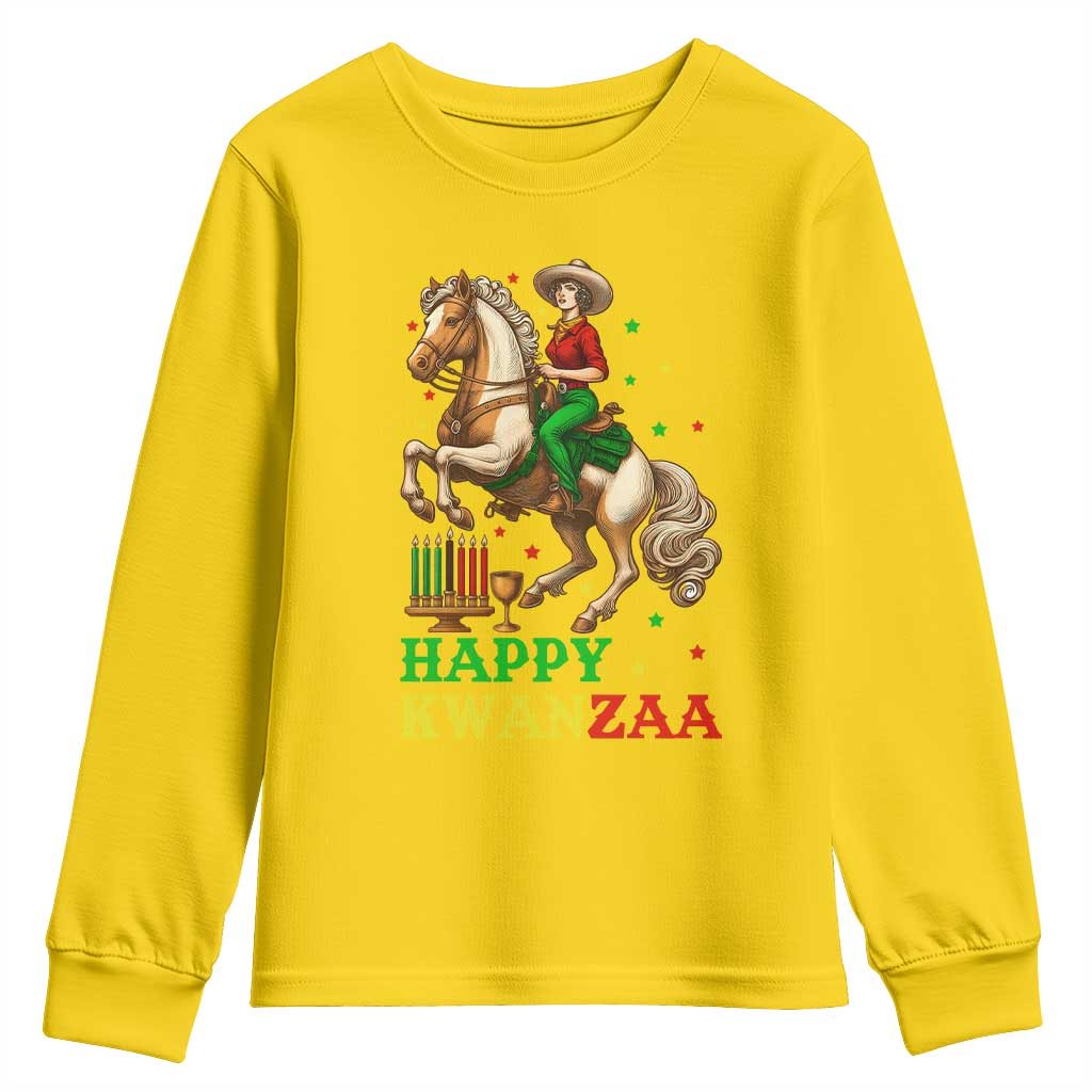 Happy Kwanzaa Cowgirl Youth Sweatshirt Funny African American Festival Gift TS12 Daisy Print Your Wear