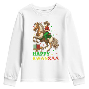 Happy Kwanzaa Cowgirl Youth Sweatshirt Funny African American Festival Gift - Print Your Wear