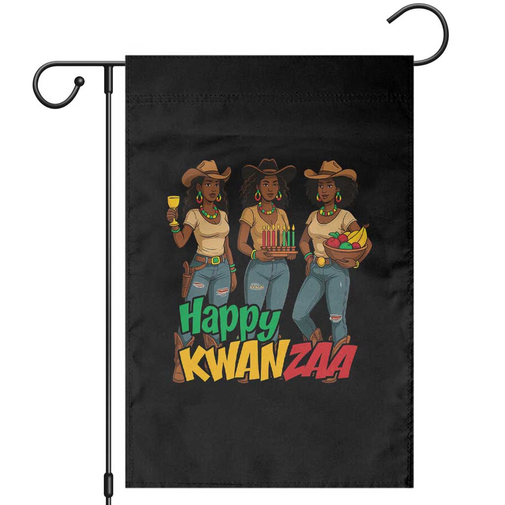 Happy Kwanzaa Cowgirl Garden Flag Festival Of Lights African Heritage Gift - Print Your Wear