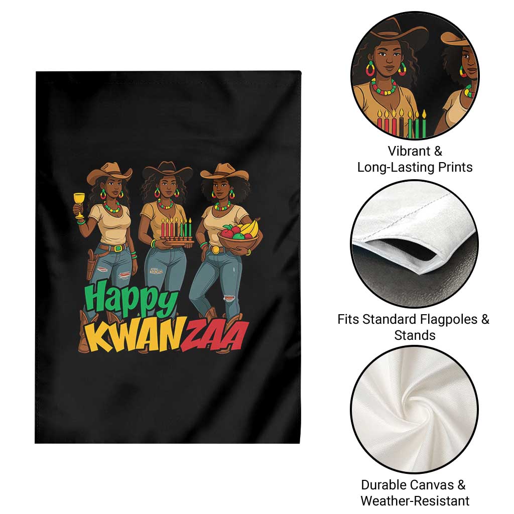 Happy Kwanzaa Cowgirl Garden Flag Festival Of Lights African Heritage Gift - Print Your Wear