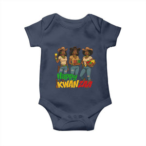 Happy Kwanzaa Cowgirl Baby Onesie Festival Of Lights African Heritage Gift TS12 Navy Print Your Wear