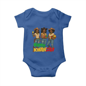 Happy Kwanzaa Cowgirl Baby Onesie Festival Of Lights African Heritage Gift TS12 Royal Blue Print Your Wear