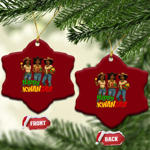 Happy Kwanzaa Cowgirl Ceramic Ornament Festival Of Lights African Heritage Gift - Print Your Wear
