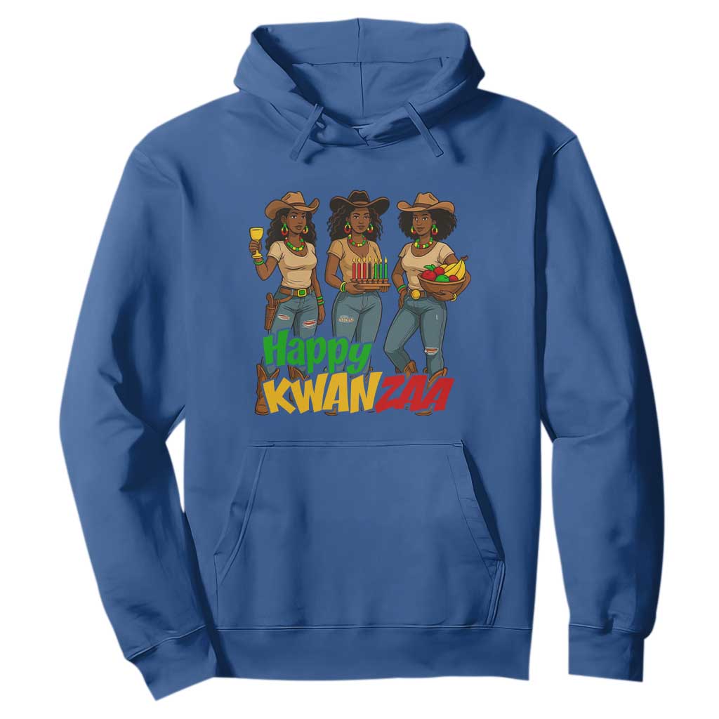 Happy Kwanzaa Cowgirl Hoodie Festival Of Lights African Heritage Gift - Print Your Wear