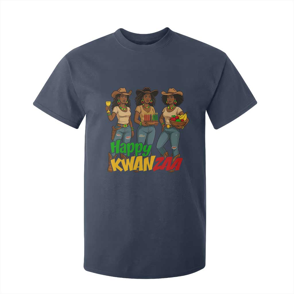 Happy Kwanzaa Cowgirl T Shirt For Kid Festival Of Lights African Heritage Gift TS12 Navy Print Your Wear