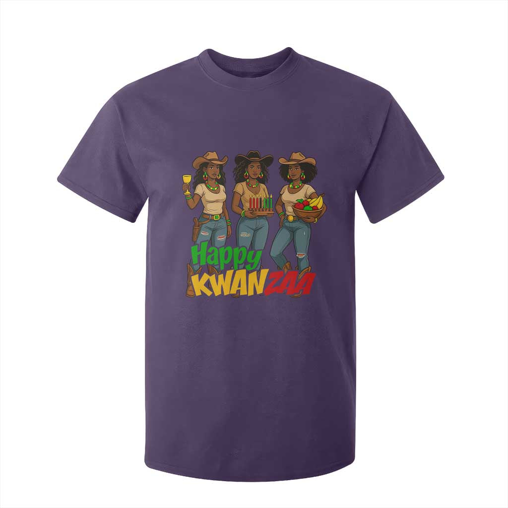 Happy Kwanzaa Cowgirl T Shirt For Kid Festival Of Lights African Heritage Gift TS12 Purple Print Your Wear