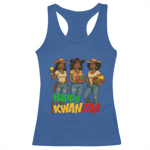 Happy Kwanzaa Cowgirl Racerback Tank Top Festival Of Lights African Heritage Gift TS12 Royal Blue Print Your Wear