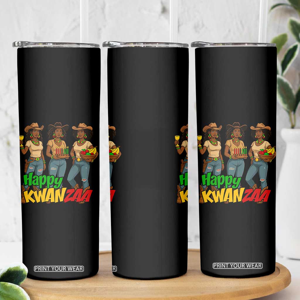 Happy Kwanzaa Cowgirl Skinny Tumbler Festival Of Lights African Heritage Gift TS12 Print Your Wear