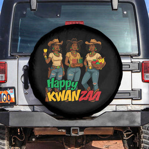 Happy Kwanzaa Cowgirl Spare Tire Cover Festival Of Lights African Heritage Gift TS12 No hole Black Print Your Wear