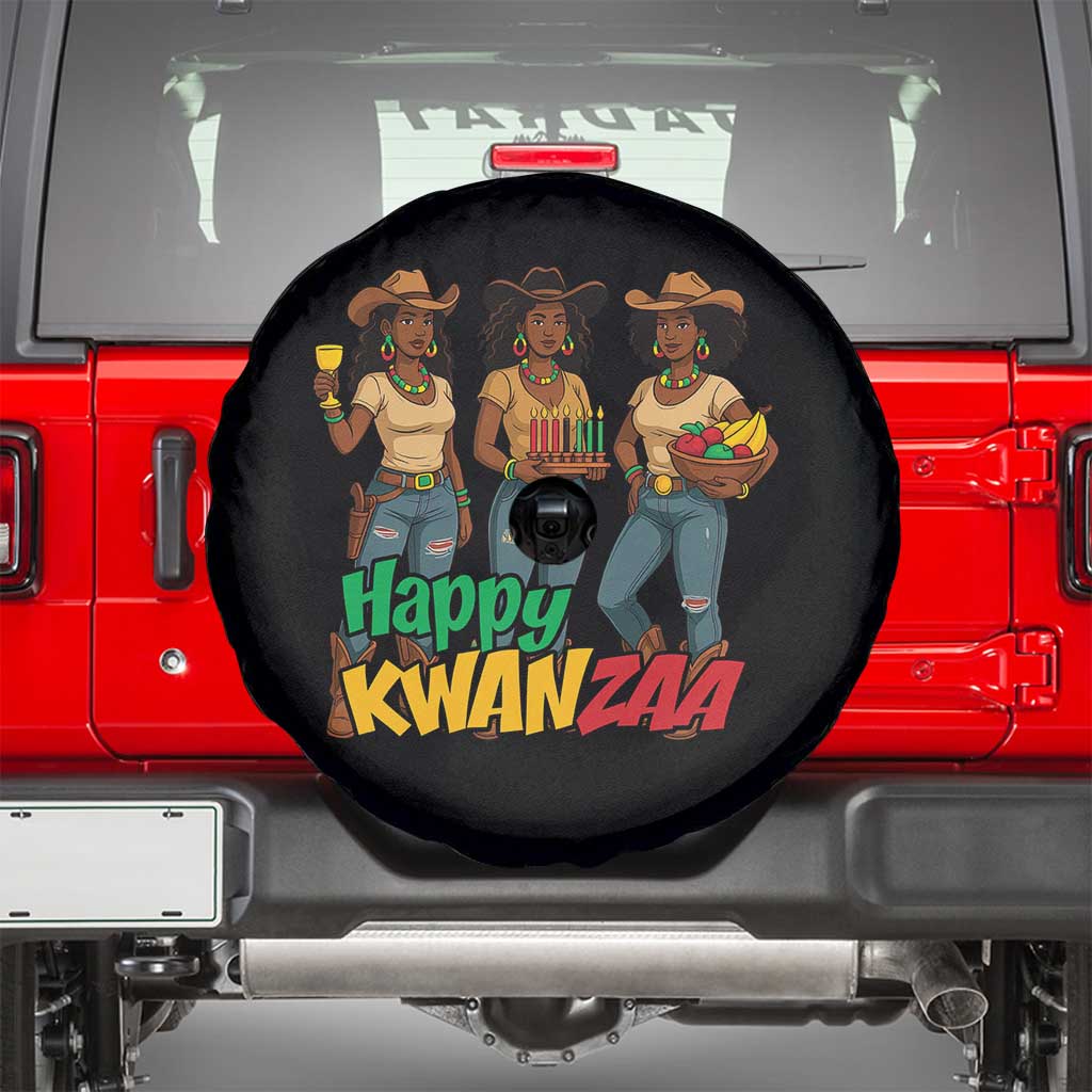 Happy Kwanzaa Cowgirl Spare Tire Cover Festival Of Lights African Heritage Gift - Print Your Wear