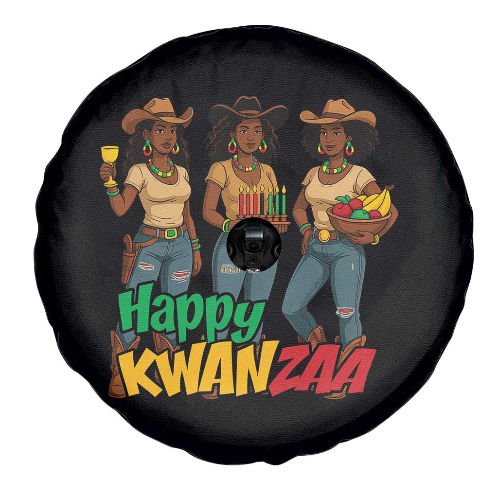 Happy Kwanzaa Cowgirl Spare Tire Cover Festival Of Lights African Heritage Gift - Print Your Wear
