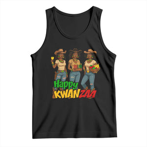 Happy Kwanzaa Cowgirl Tank Top Festival Of Lights African Heritage Gift TS12 Black Print Your Wear