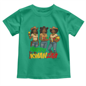 Happy Kwanzaa Cowgirl Toddler T Shirt Festival Of Lights African Heritage Gift TS12 Irish Green Print Your Wear