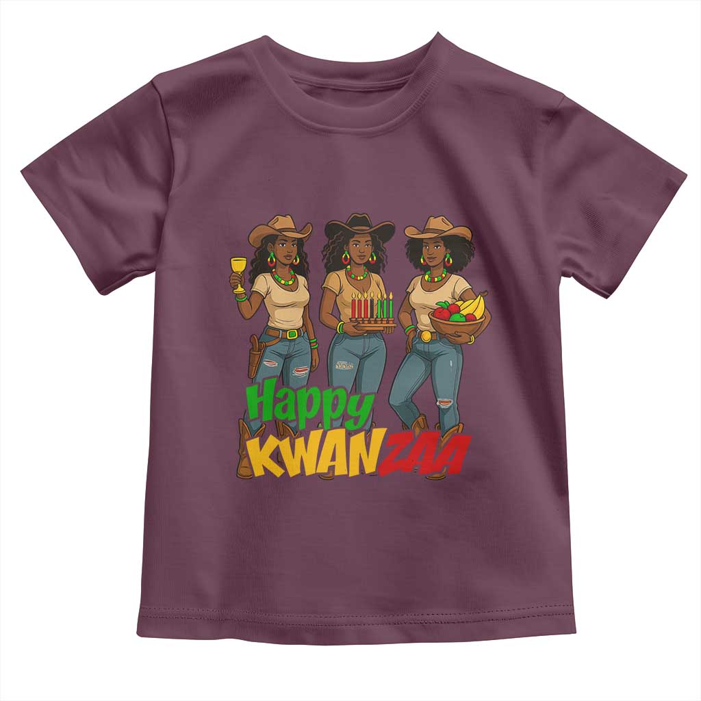 Happy Kwanzaa Cowgirl Toddler T Shirt Festival Of Lights African Heritage Gift - Print Your Wear