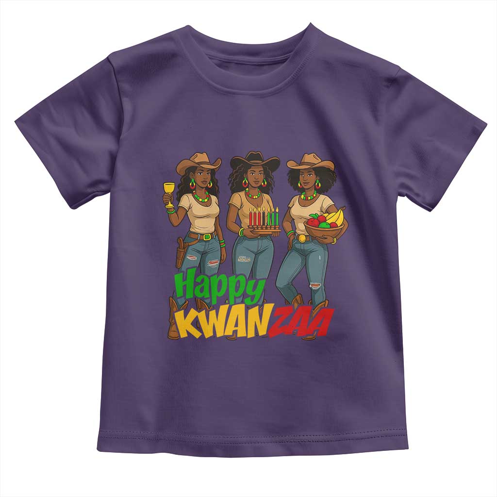 Happy Kwanzaa Cowgirl Toddler T Shirt Festival Of Lights African Heritage Gift TS12 Purple Print Your Wear