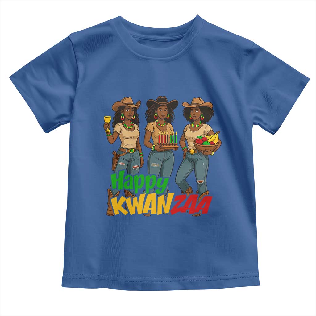 Happy Kwanzaa Cowgirl Toddler T Shirt Festival Of Lights African Heritage Gift TS12 Royal Blue Print Your Wear