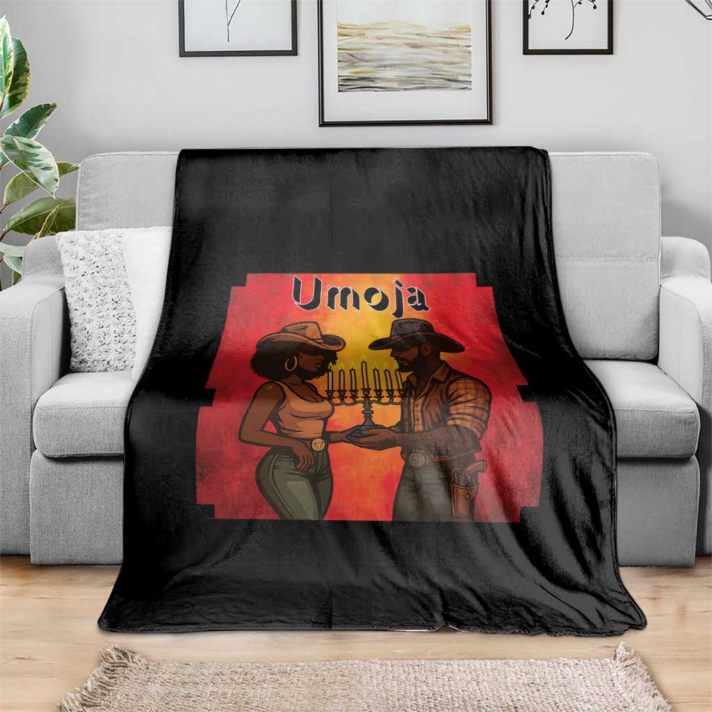 Kwanzaa Umoja Togetherness Throw Blanket Cowboy Cowgirl African Heritage Gift - Print Your Wear