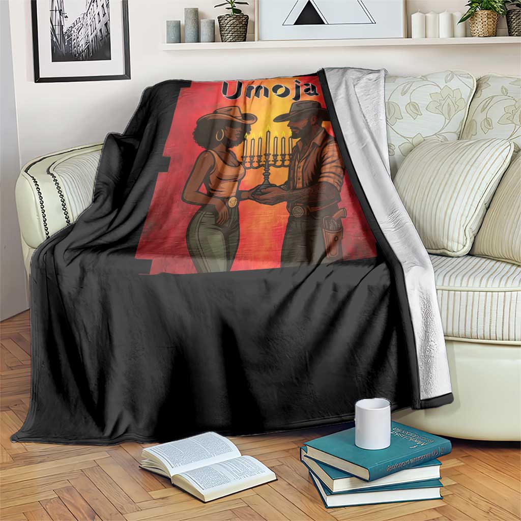 Kwanzaa Umoja Togetherness Throw Blanket Cowboy Cowgirl African Heritage Gift - Print Your Wear