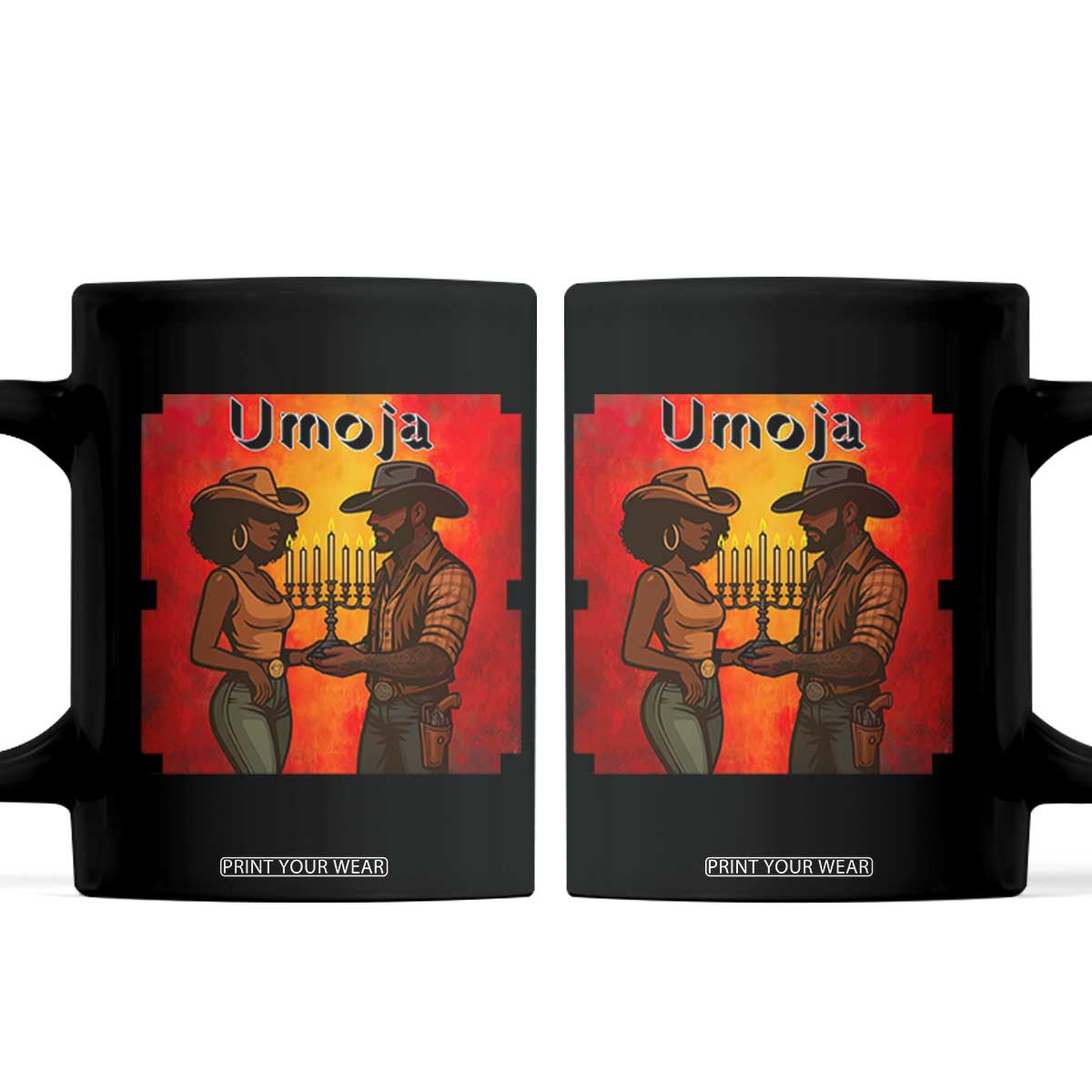 Kwanzaa Umoja Togetherness Coffee Mug Cowboy Cowgirl African Heritage Gift TS12 Black Print Your Wear