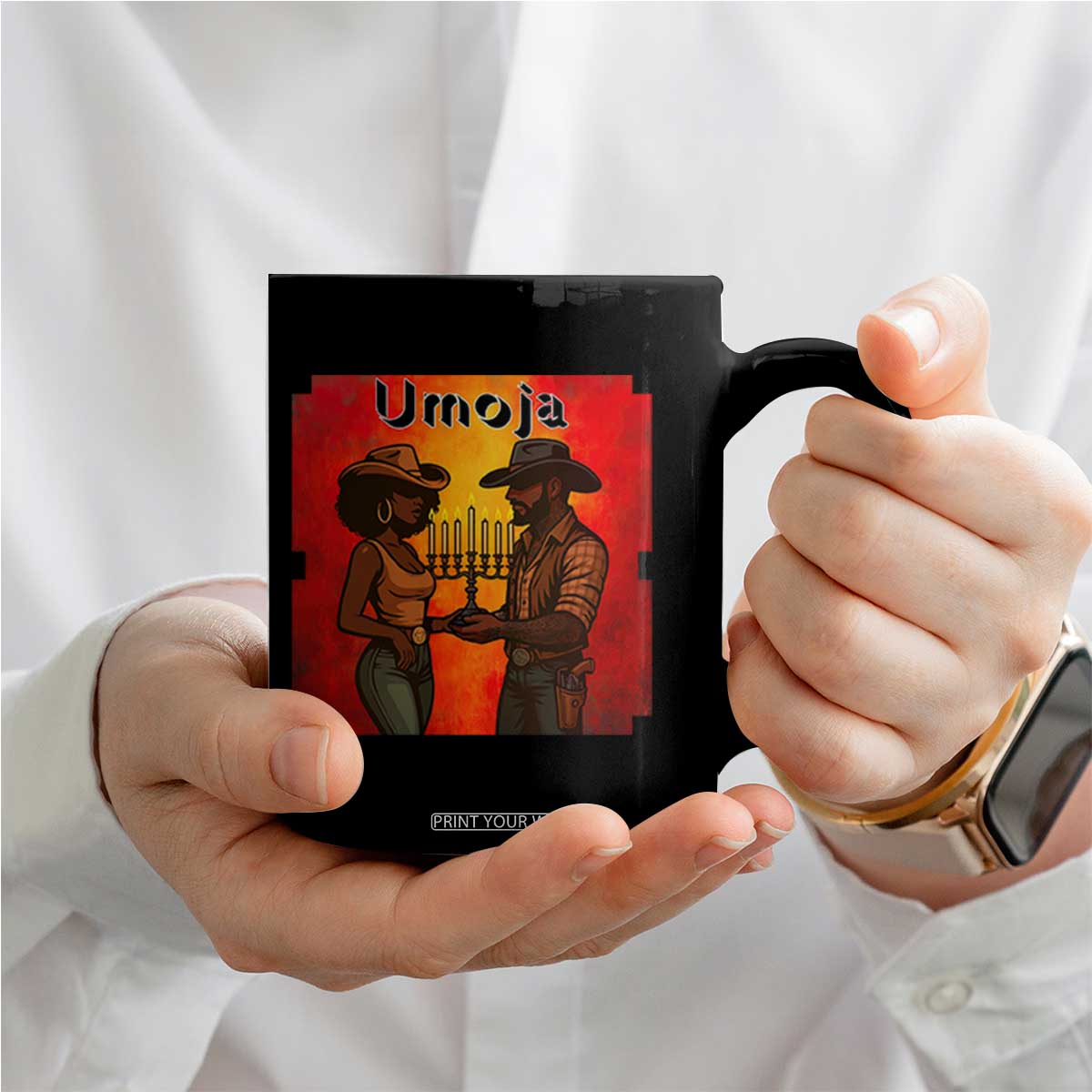 Kwanzaa Umoja Togetherness Coffee Mug Cowboy Cowgirl African Heritage Gift - Print Your Wear