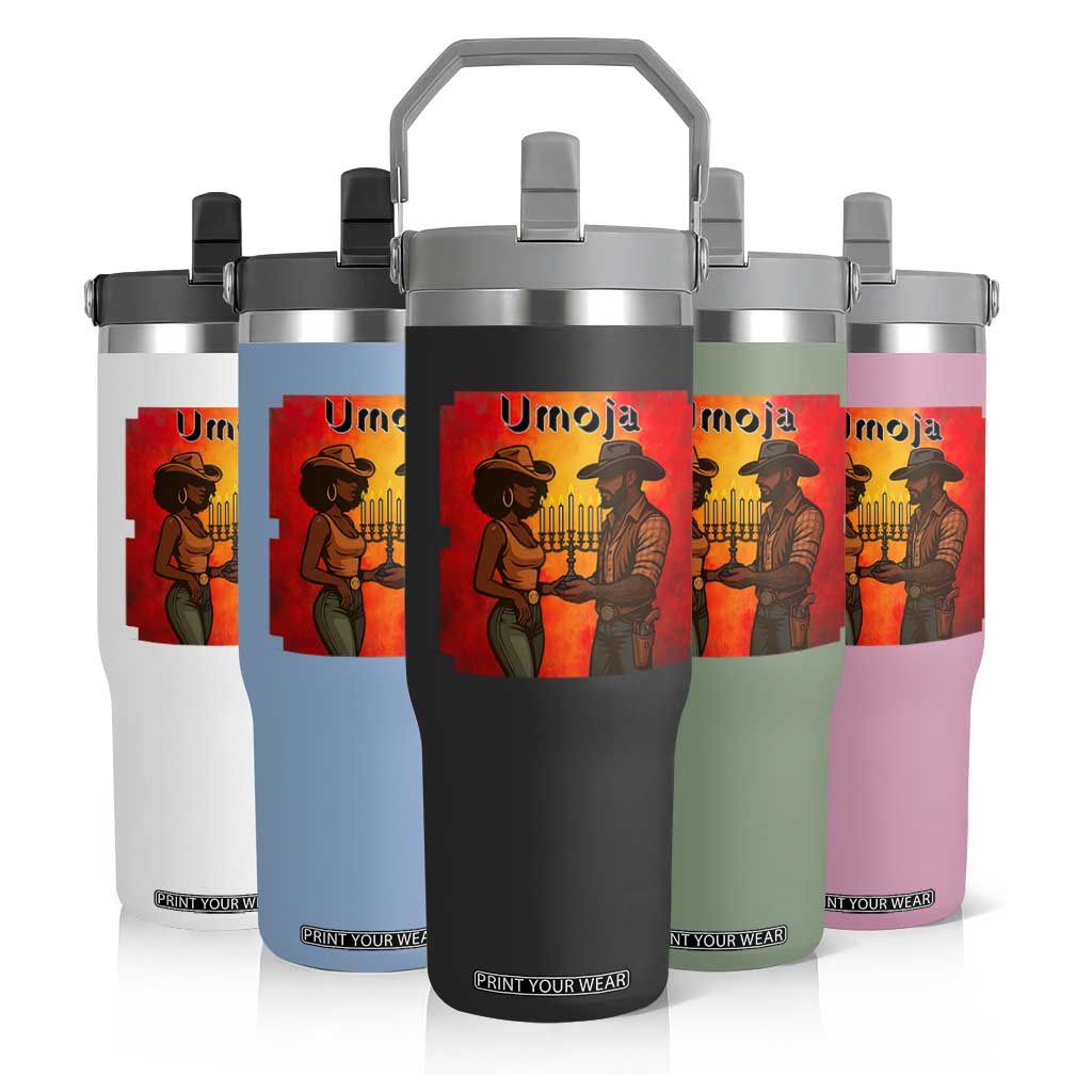 Kwanzaa Umoja Togetherness Flip Straw Tumbler Cowboy Cowgirl African Heritage Gift - Print Your Wear