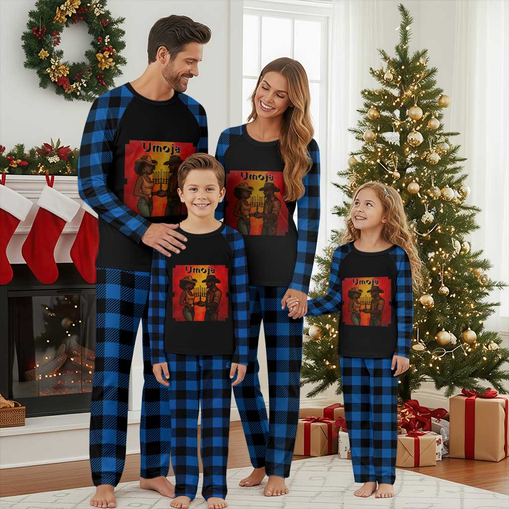 Kwanzaa Umoja Togetherness Plaid Pajama Set Cowboy Cowgirl African Heritage Gift TS12 Blue Plaid Print Your Wear