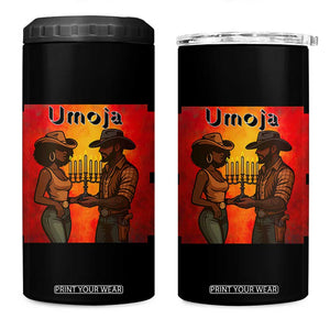 Kwanzaa Umoja Togetherness 4 in 1 Can Cooler Tumbler Cowboy Cowgirl African Heritage Gift TS12 One Size: 16 oz Black Print Your Wear