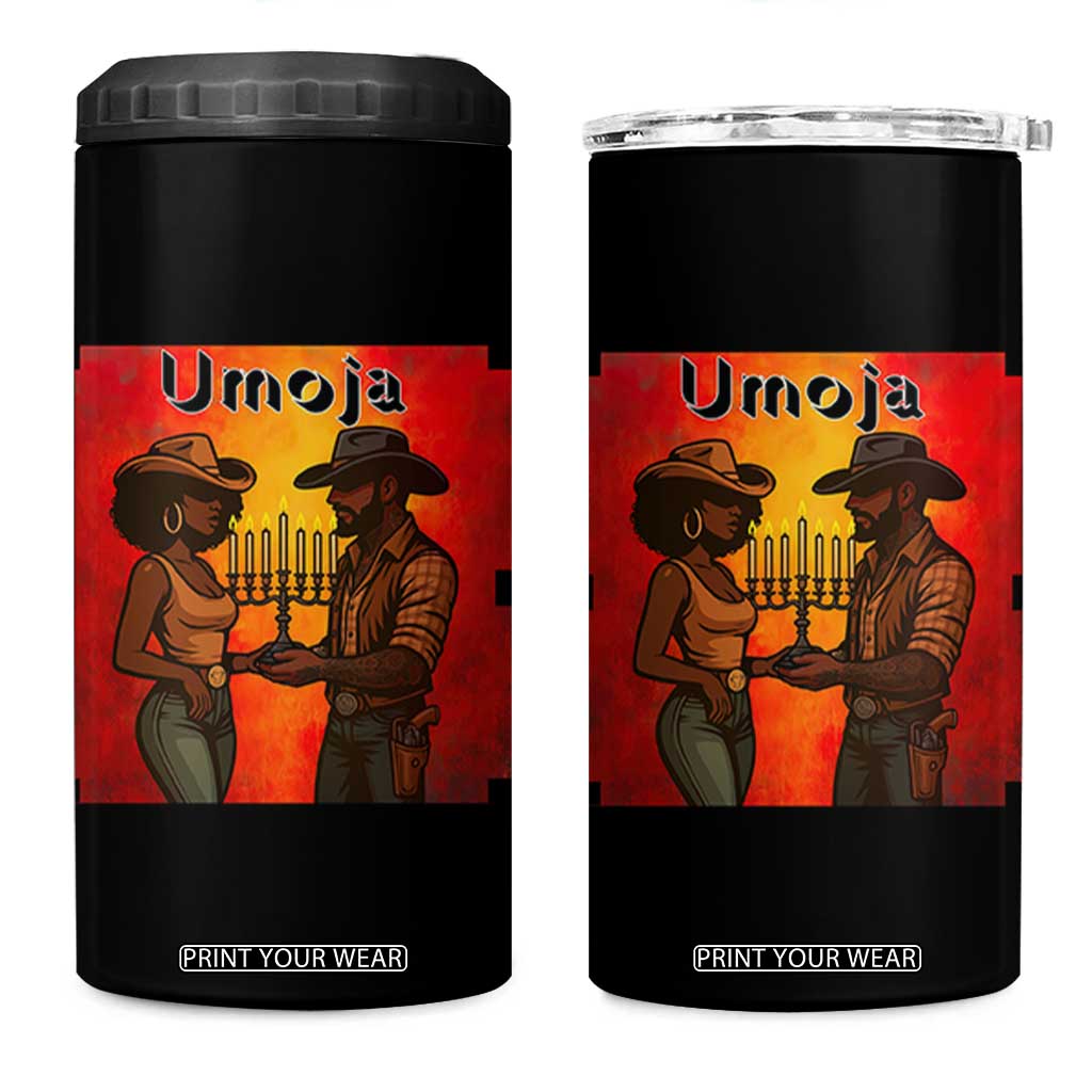 Kwanzaa Umoja Togetherness 4 in 1 Can Cooler Tumbler Cowboy Cowgirl African Heritage Gift - Print Your Wear