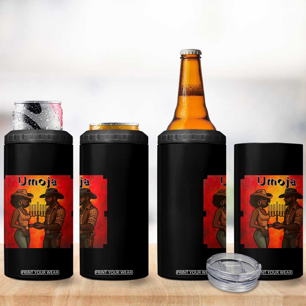 Kwanzaa Umoja Togetherness 4 in 1 Can Cooler Tumbler Cowboy Cowgirl African Heritage Gift - Print Your Wear