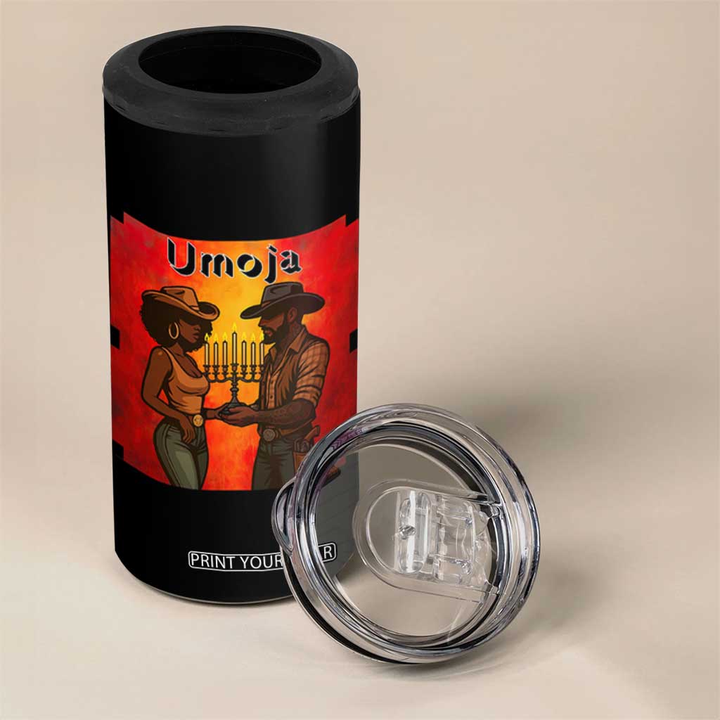 Kwanzaa Umoja Togetherness 4 in 1 Can Cooler Tumbler Cowboy Cowgirl African Heritage Gift - Print Your Wear