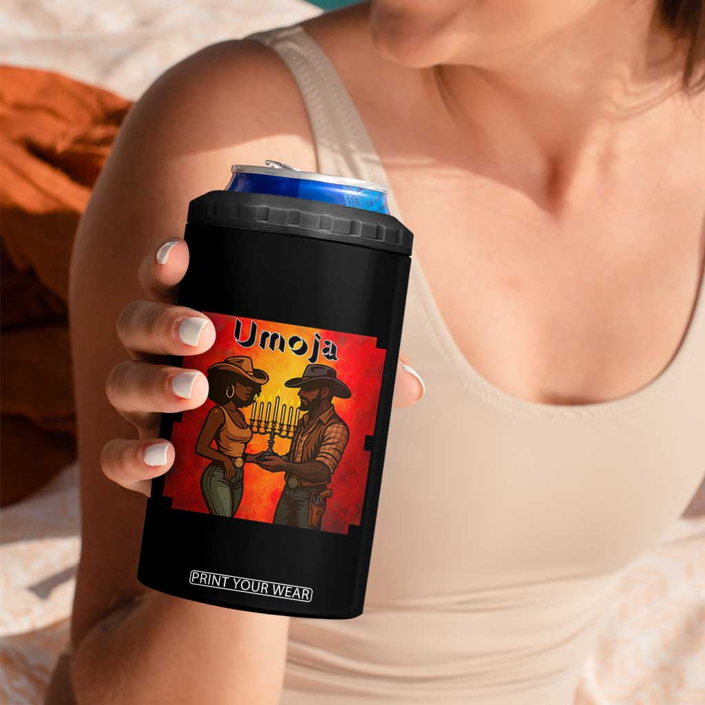 Kwanzaa Umoja Togetherness 4 in 1 Can Cooler Tumbler Cowboy Cowgirl African Heritage Gift - Print Your Wear