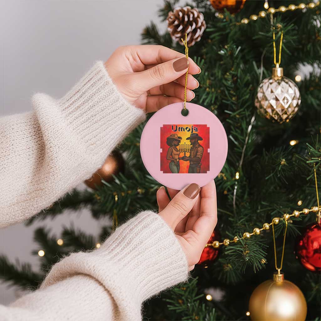 Kwanzaa Umoja Togetherness Ceramic Ornament Cowboy Cowgirl African Heritage Gift TS12 1pc Light Pink Print Your Wear