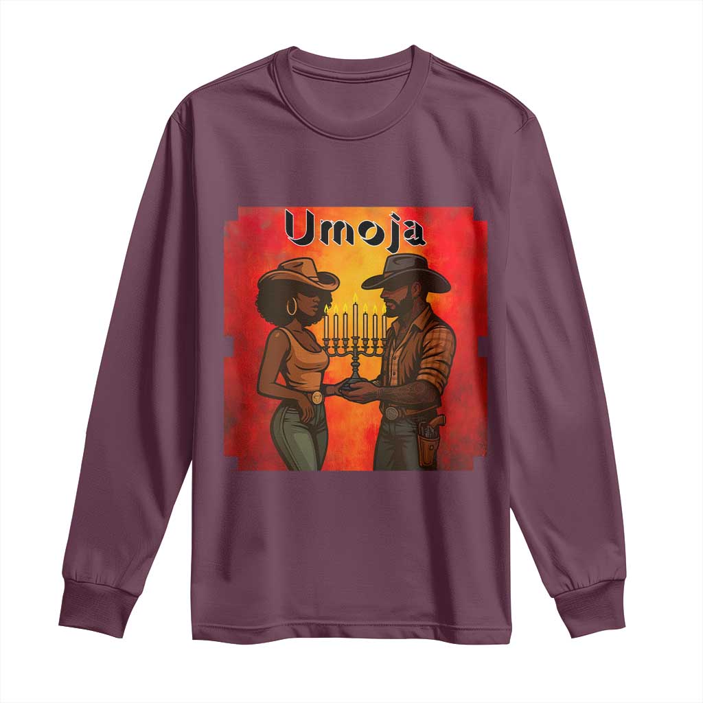 Kwanzaa Umoja Togetherness Long Sleeve Shirt Cowboy Cowgirl African Heritage Gift TS12 Maroon Print Your Wear