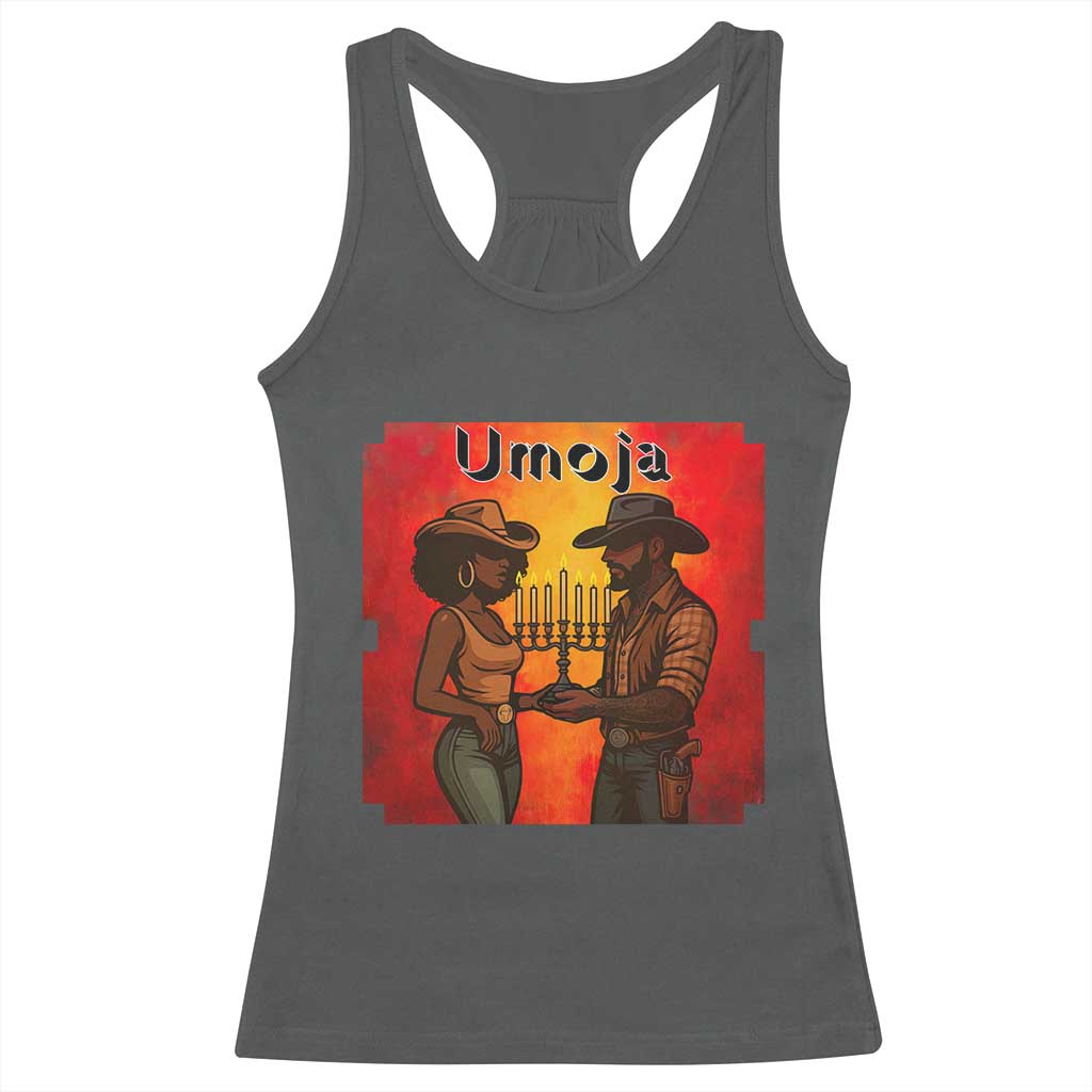 Kwanzaa Umoja Togetherness Racerback Tank Top Cowboy Cowgirl African Heritage Gift TS12 Dark Heather Print Your Wear