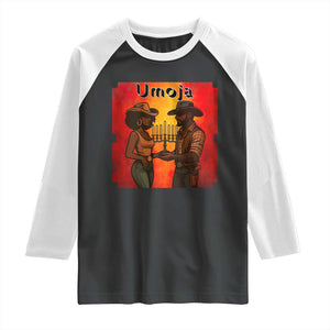 Kwanzaa Umoja Togetherness Raglan Shirt Cowboy Cowgirl African Heritage Gift TS12 Black White Print Your Wear