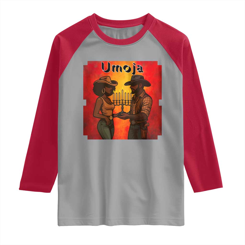 Kwanzaa Umoja Togetherness Raglan Shirt Cowboy Cowgirl African Heritage Gift - Print Your Wear