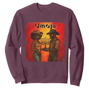 Kwanzaa Umoja Togetherness Sweatshirt Cowboy Cowgirl African Heritage Gift TS12 Maroon Print Your Wear
