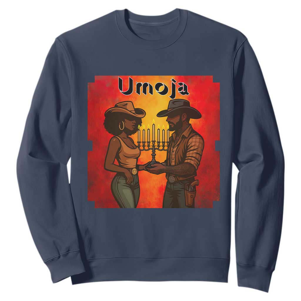 Kwanzaa Umoja Togetherness Sweatshirt Cowboy Cowgirl African Heritage Gift TS12 Navy Print Your Wear