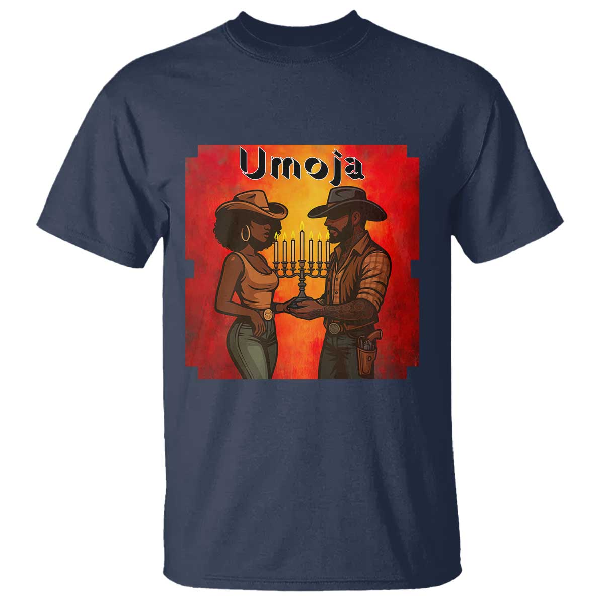 Kwanzaa Umoja Togetherness T Shirt Cowboy Cowgirl African Heritage Gift TS12 Navy Print Your Wear