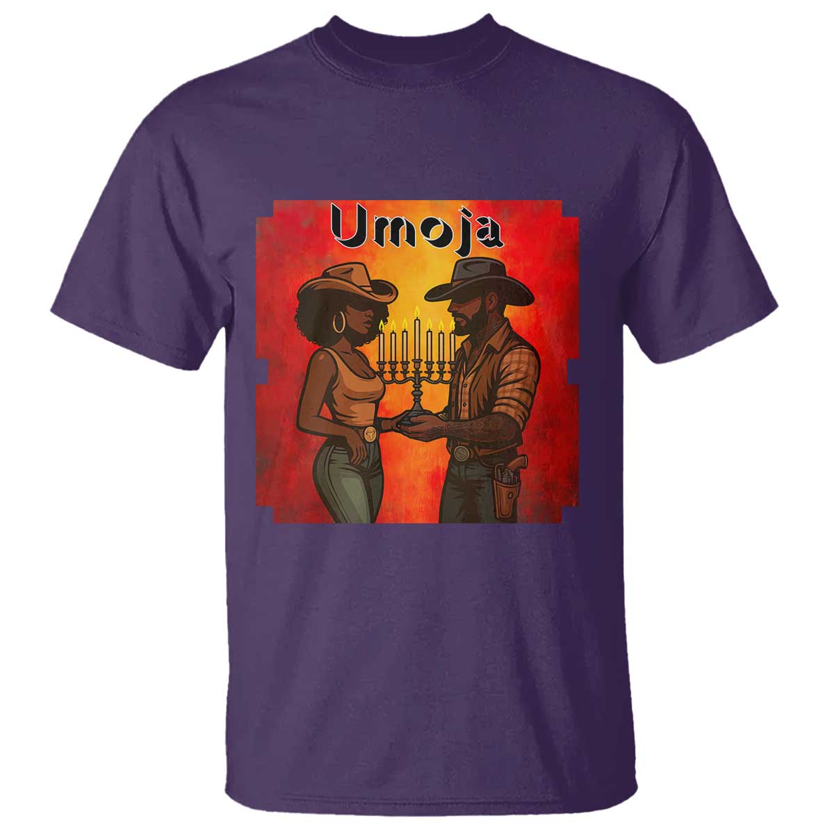Kwanzaa Umoja Togetherness T Shirt Cowboy Cowgirl African Heritage Gift TS12 Purple Print Your Wear