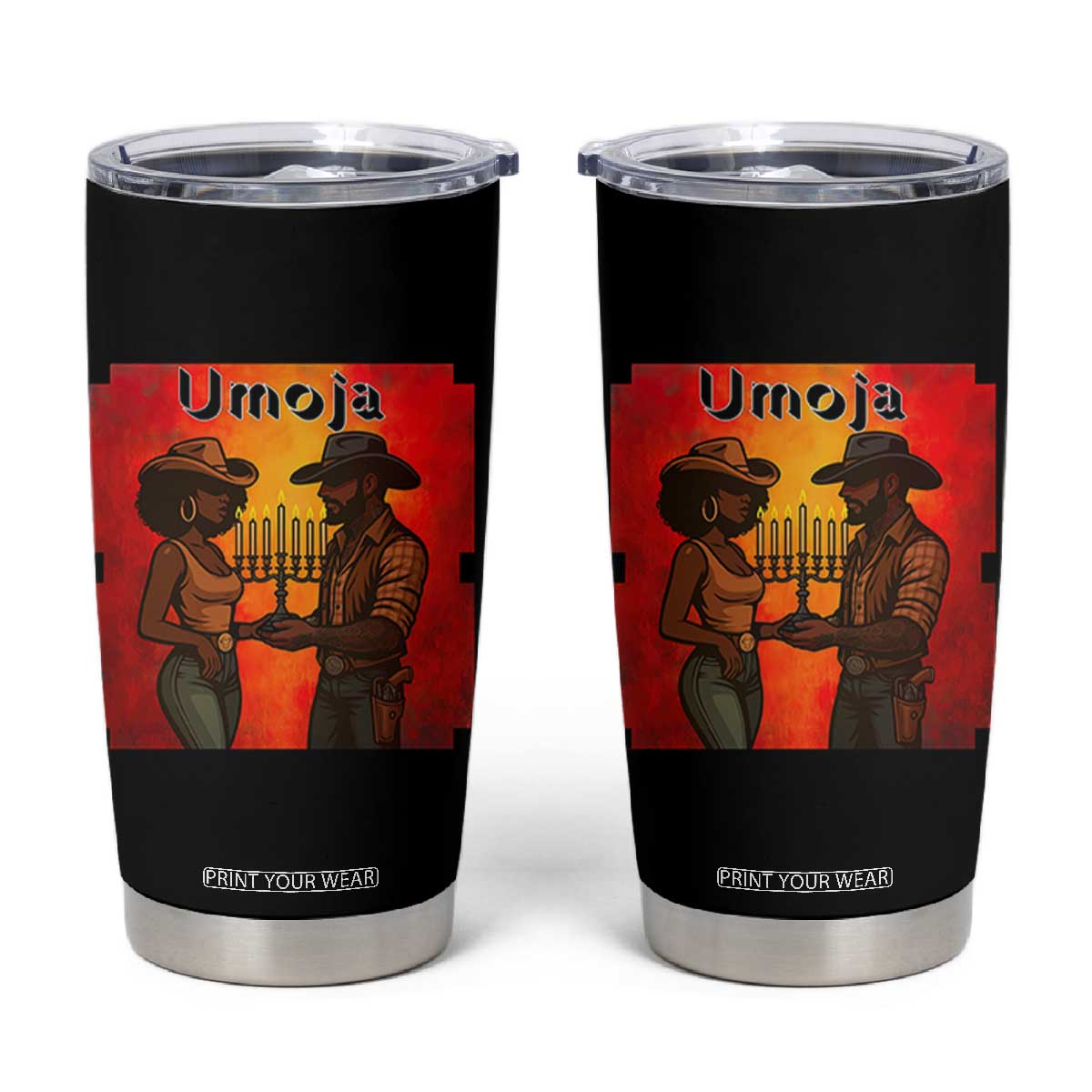 Kwanzaa Umoja Togetherness Tumbler Cup Cowboy Cowgirl African Heritage Gift - Print Your Wear