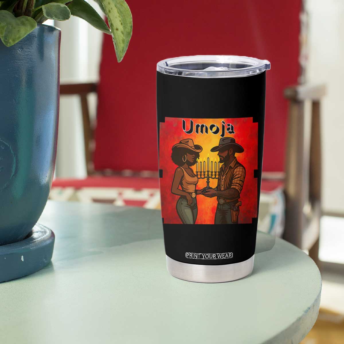 Kwanzaa Umoja Togetherness Tumbler Cup Cowboy Cowgirl African Heritage Gift - Print Your Wear