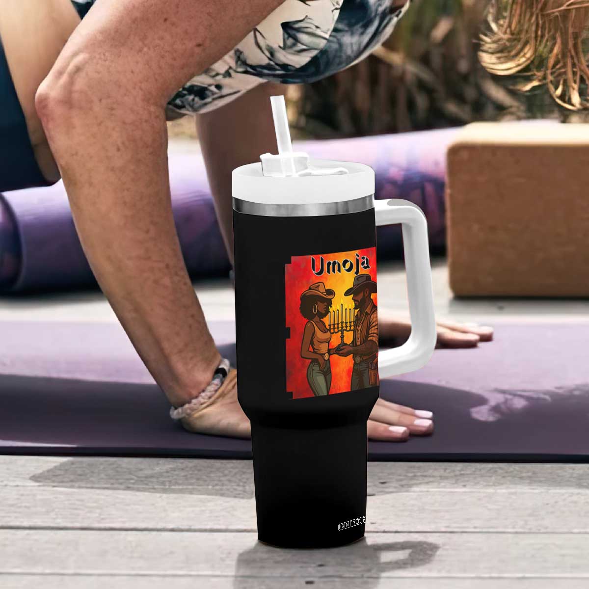 Kwanzaa Umoja Togetherness Tumbler With Handle Cowboy Cowgirl African Heritage Gift - Print Your Wear