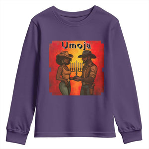 Kwanzaa Umoja Togetherness Youth Sweatshirt Cowboy Cowgirl African Heritage Gift TS12 Purple Print Your Wear
