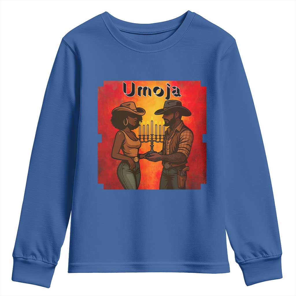 Kwanzaa Umoja Togetherness Youth Sweatshirt Cowboy Cowgirl African Heritage Gift - Print Your Wear