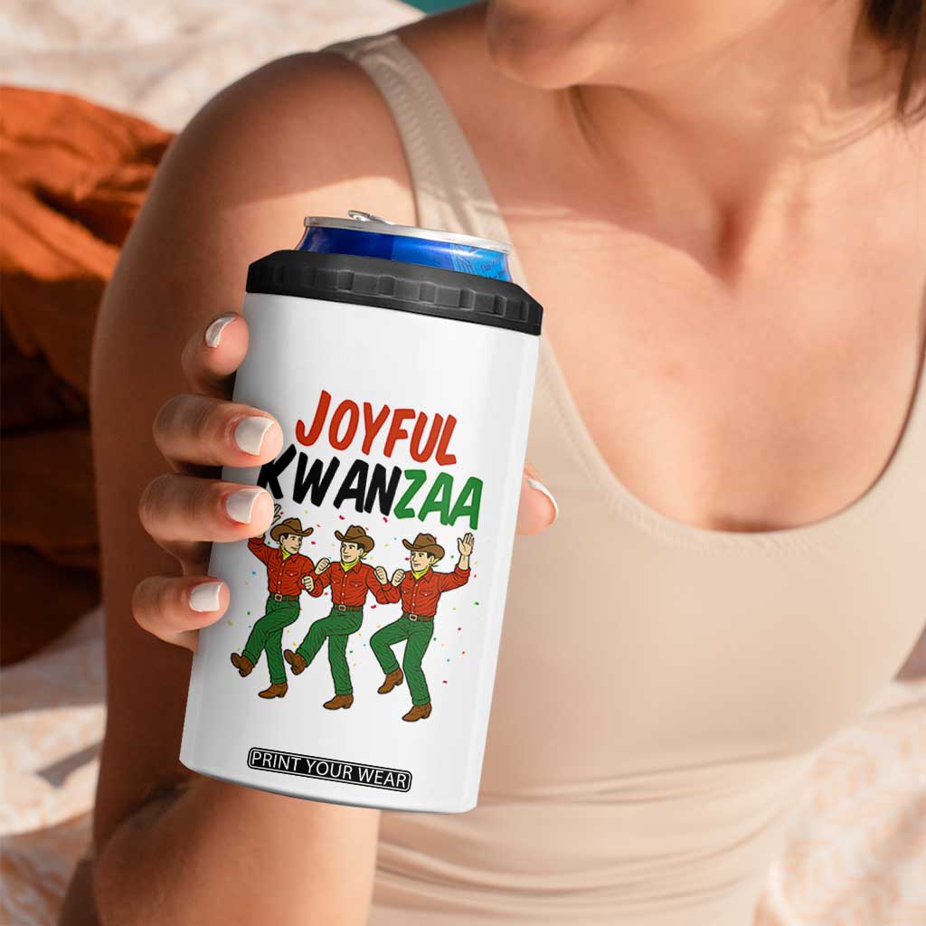 Joyful Kwanzaa Cowboy 4 in 1 Can Cooler Tumbler Festival Of Lights African Heritage Gift - Print Your Wear