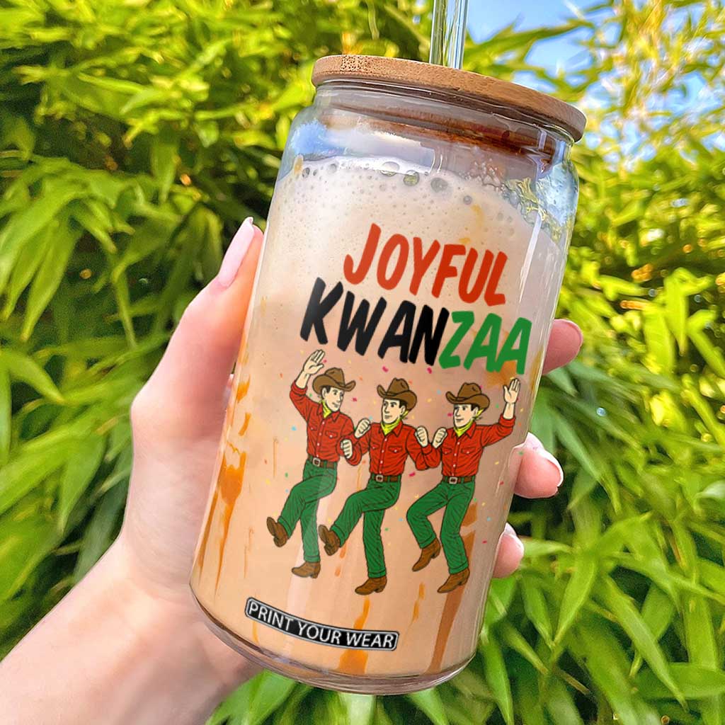 Joyful Kwanzaa Cowboy Glass Can Festival Of Lights African Heritage Gift - Print Your Wear