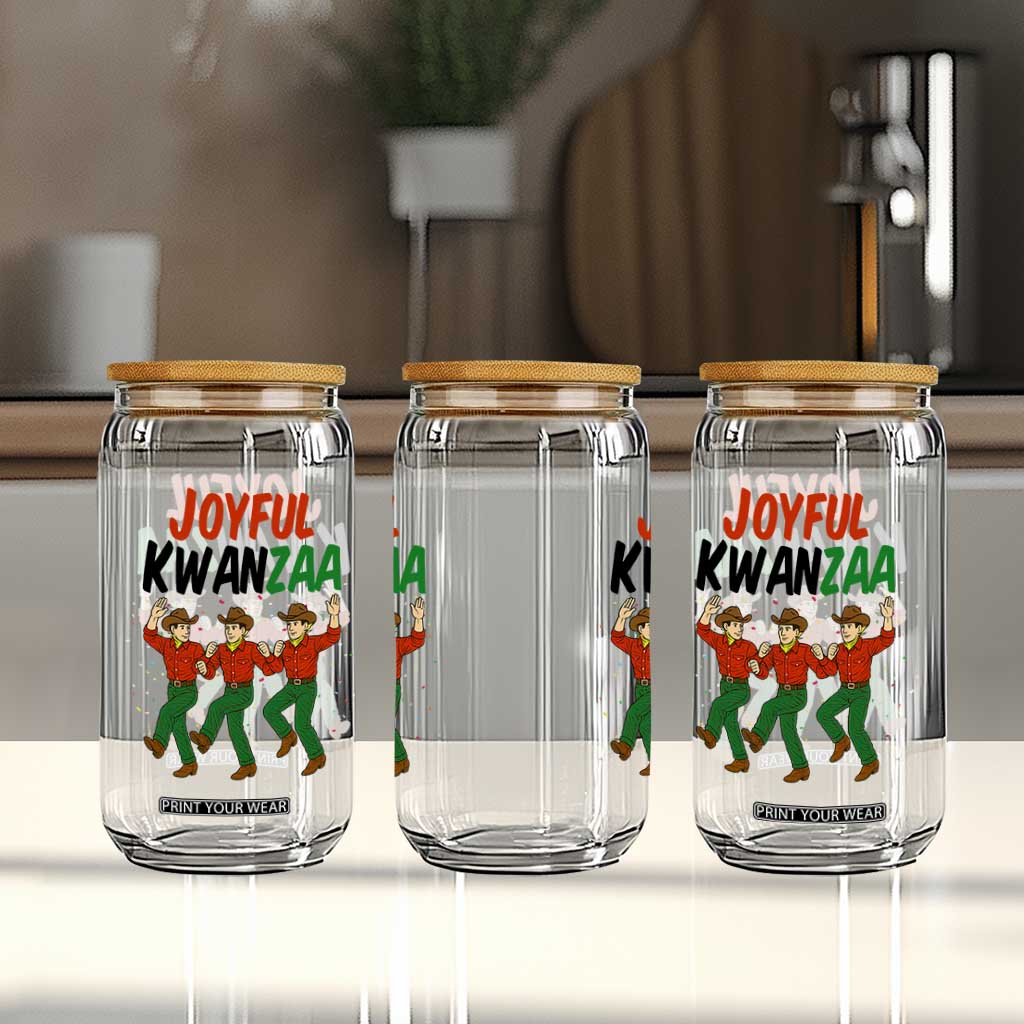 Joyful Kwanzaa Cowboy Glass Can Festival Of Lights African Heritage Gift - Print Your Wear