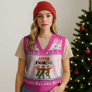 Joyful Kwanzaa Cowboy V-Neck Knit Sweater Vest Festival Of Lights African Heritage Gift TS12 Hot Pink Print Your Wear