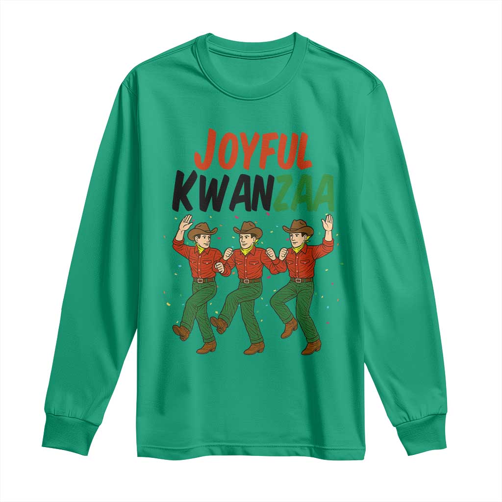 Joyful Kwanzaa Cowboy Long Sleeve Shirt Festival Of Lights African Heritage Gift TS12 Irish Green Print Your Wear